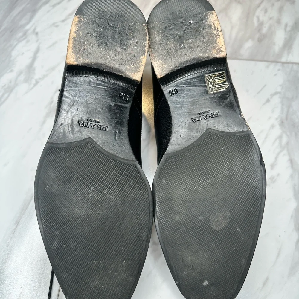 Prada Black Leather Men's Dress Shoes - Picture 6 of 8